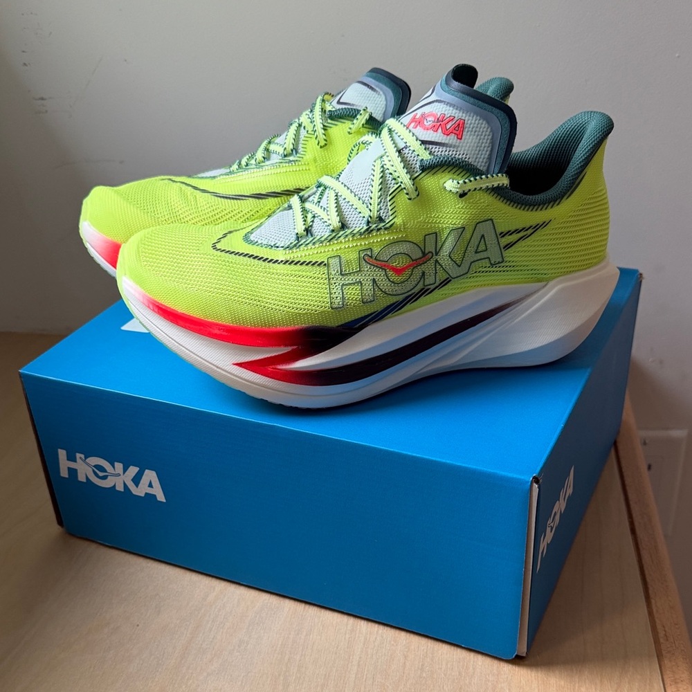 Hoka CIELO X1 3.0 Neon Yellow and Teal Lightweight Running Sneakers
